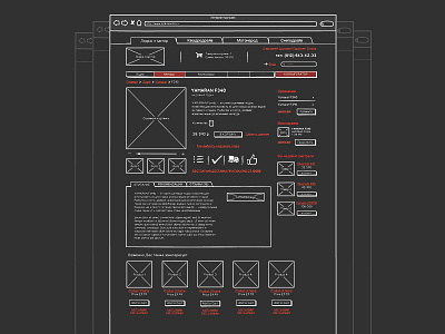 Product page wireframe