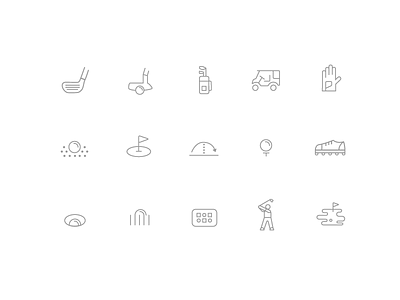 Golf icons set graphic design icons interface ui ui design user interface design ux ux design