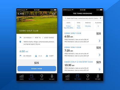 Golf app screens app design graphic design interface mobile ui ui design user interface design ux ux design