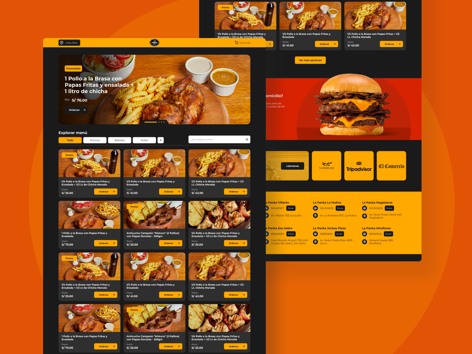 Web design - Landing page for restaurant's menu by Luis Fernández on ...