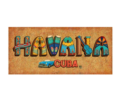 Havana, Cuba branding creative cuba design graphic design havana illustration lettering texture type