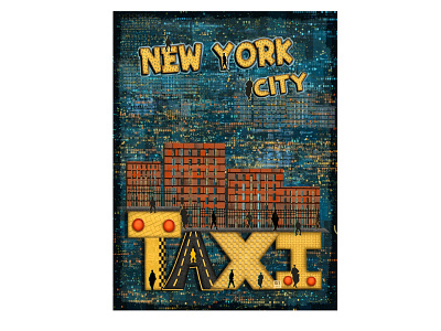 New York City Taxi creative graphic design illustration lettering new york nyc poster taxi travel type