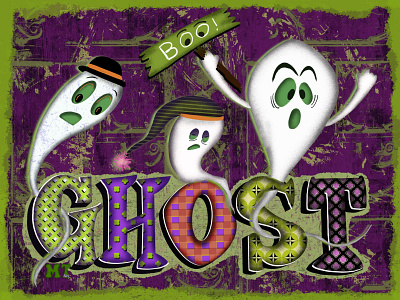 Ghost creative ghost halloween illustration lettering texture