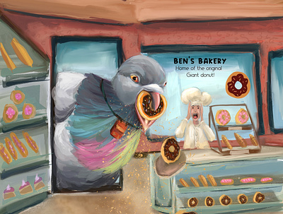 Pigeon got hungry childrens book childrens book illustration illustration kidlit pigeon story
