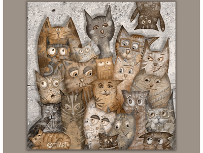 Cat-sonality animals cats childrens illustration creative illustration procreate texture