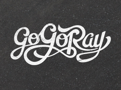 Go Go Ray Hand-Drawn Lettering dark grey lettering light logo loops marker text texture typography white