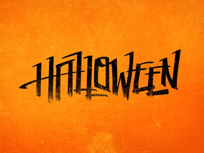 Hand-drawn Halloween Text black grunge halloween hand drawn holiday illustrator lettering marker orange text texture vector