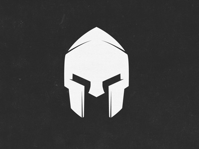 Ares Logo Mark charcoal helmet logo simple spartan texture warrior white