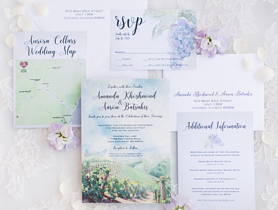 A&A Wedding design illustration typography