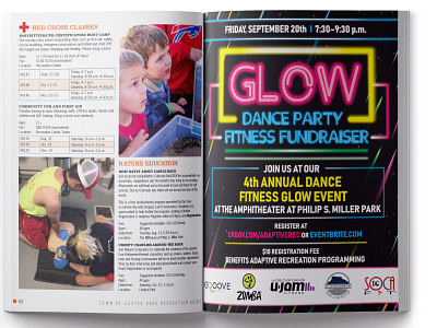 Glow Ad in Recreation Guide design typography