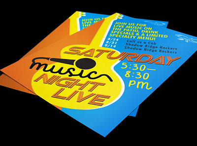 Saturday Music Night Live Poster branding design typography