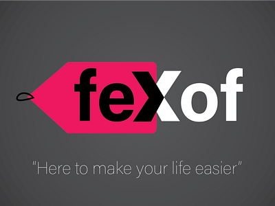 Fexof pink tag black shade branding design flat icon illustration illustrator logo minimal typography vector