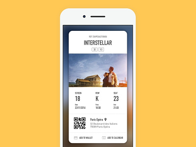 Digital cinema ticket app design ui ux