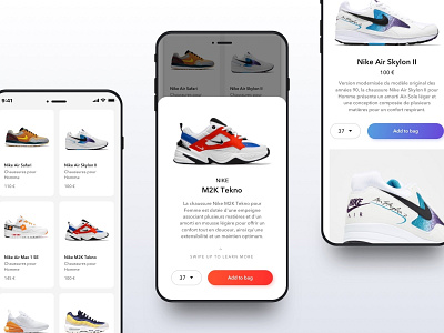 Sneakers app proposition app design product ui ux