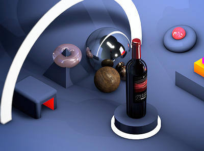 Wine laboratory 3d 3d art 3d artist cinema4d colors design modeling modern render wine