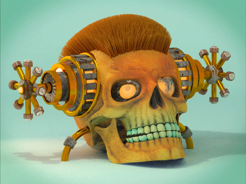 Skull Rock! 3d 3d art 3d artist cinema4d colors design modeling modern render skulls