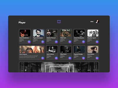 Web Player. typography ui web design