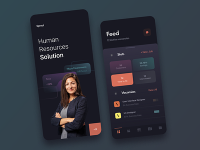 Human Resources Solution. Mobile App branding graphic design icon illustration logo typography ui vector