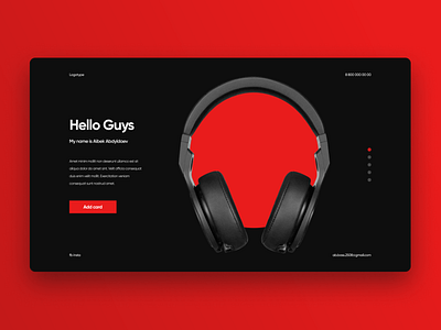 Concept HeadPhones. Red ver. branding graphic design logo ui