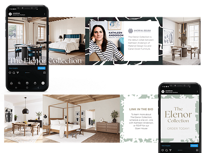 The Elenor Collection social media launch branding graphic design mockup social media