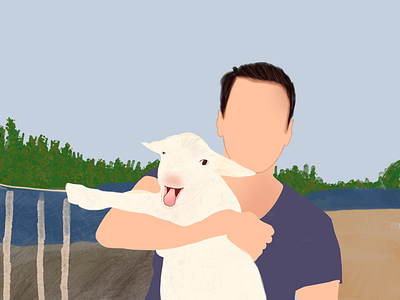baby lamb character illustration art lamb procreate