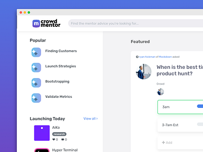 Crowd Mentor - Popular app design social network