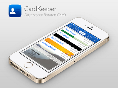 Business Card Scanning App's UI for iOS7 apple business card cardkeeper debut icon ios scanner ui