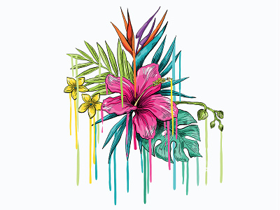 TROPIC pattern cabule design digital flowers illustration livacabule pattern tropic vector