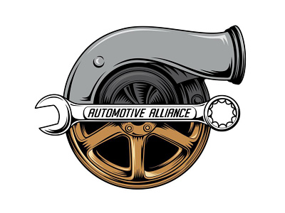 AUTOMOTIVE ALLIANCE logo branding cabule design digital livacabule logo vector