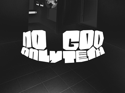 No God Only Teeth flat illustration logo negative space vector