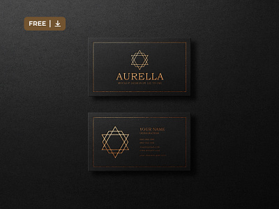 Aurella Gold Foil Letterpress Logo Mockup