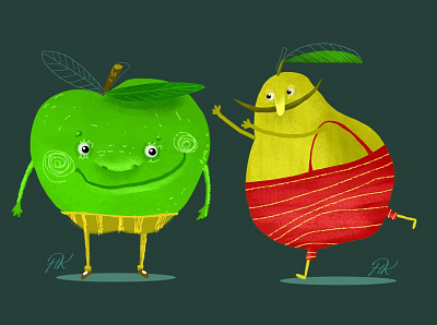 Fruits children book illustration design illustraion typography