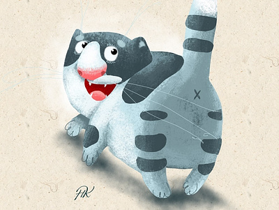 A Funny cat character children children book illustration design illustration illustrator typography