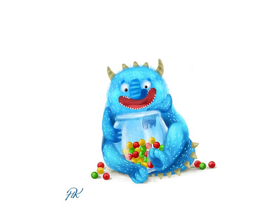 A Monster book candies character characterdesign children children book illustration design digitalart illustration illustrator kids kidsillustration monster sweets toy typography