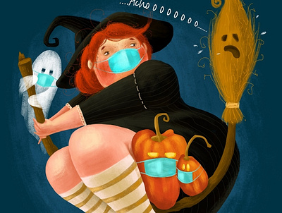 Halloween2020 bodypositive book broom character children children book illustration design ghost halloween human illustraion illustration illustrator kidsillustration pumpkin typography woman