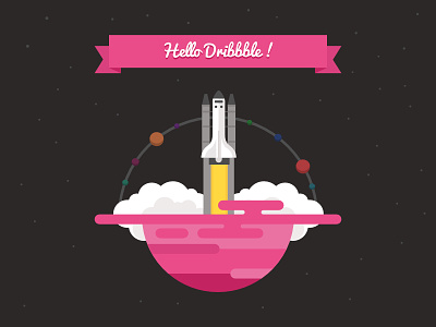 Hello Dribbble debut hello illustration thanks