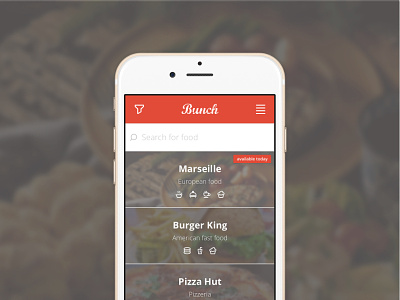 Bunch - Mobile Web App app bunch food lunch