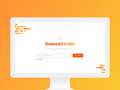 Domain Finder - Website domain landing page search website