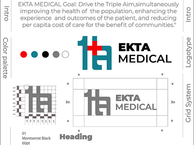 Ekta medical logo concept art design graphics guideline logo