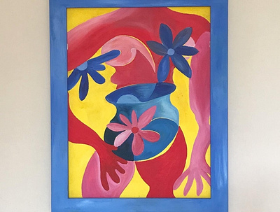 Flowered Figure abstract bold colourful design figurative illustration oil painting women