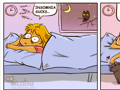 The one about insomnia cat catsu comics crazy drawing lady raster