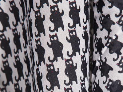 "Hooligan Cats" Silk Scarf cats chiffon design houndstooth product design scarf silk