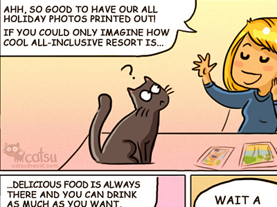 The one about all-inclusive cat catsu comics crazy drawing lady raster
