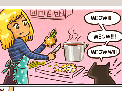 The one about cooking cat catsu comics crazy drawing lady raster