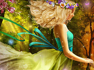 Summer Fall colorful contest fairytale female photo manipulation photoshop