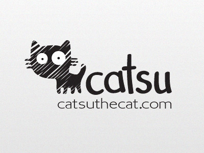 Logo for my webshop catsuthecat.com black cat catsu kitty sketch