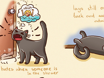Weird habits cat catsu comics crazy drawing lady raster