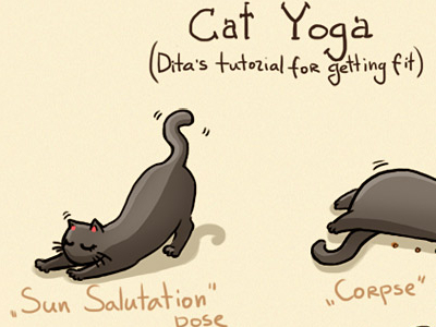 Cat Yoga by Daria Tokranova on Dribbble