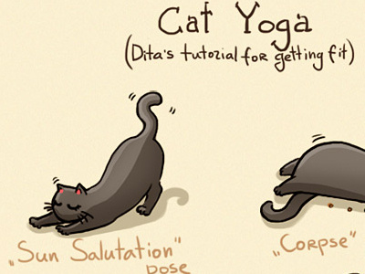 Cat Yoga cat catsu comics crazy drawing lady raster