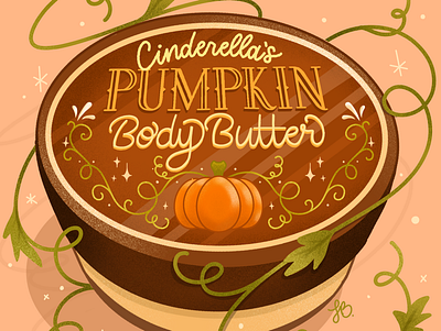 Cinderella Pumpkin Butter autumn beauty product branding design illustration princess product product design self care